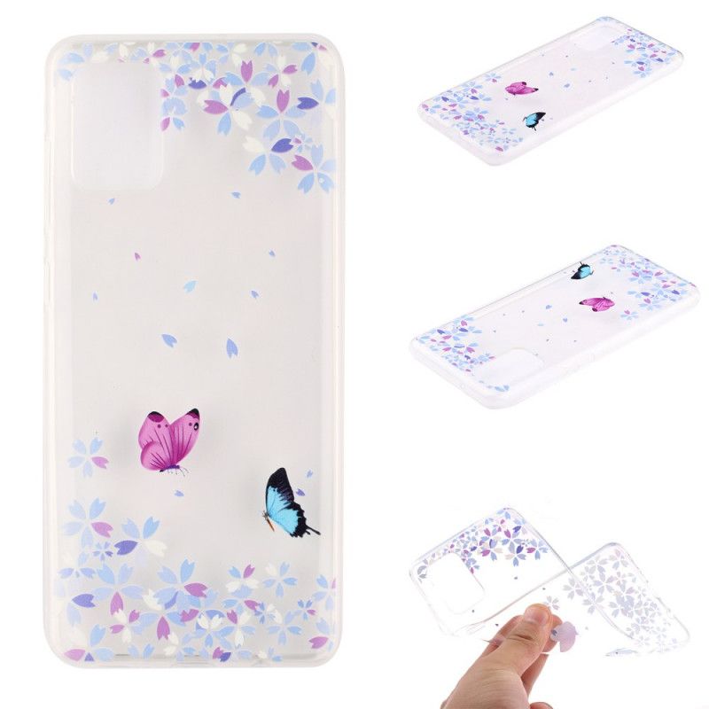Hoesje Huawei P40 Telefoonhoesje Transparante Vlinders En Bloemen