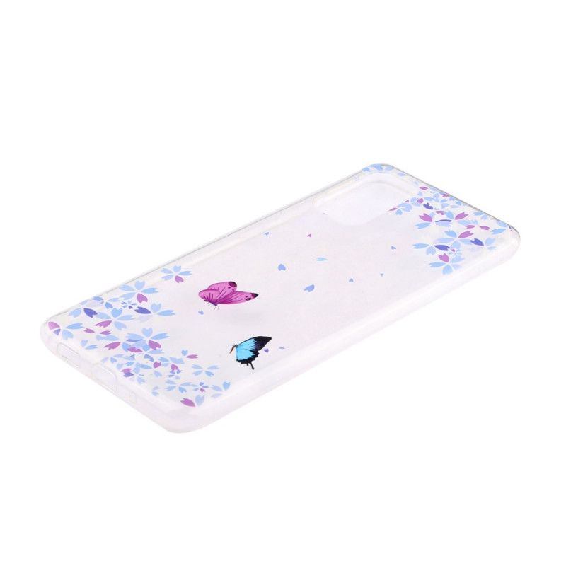 Hoesje Huawei P40 Telefoonhoesje Transparante Vlinders En Bloemen