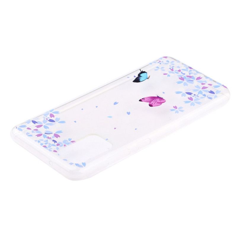 Hoesje Huawei P40 Telefoonhoesje Transparante Vlinders En Bloemen
