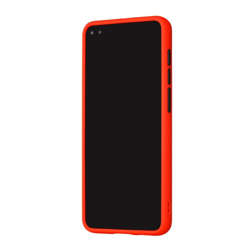 Hoesje Huawei P40 Wit Zwart Transparant Gekleurde Omtrek