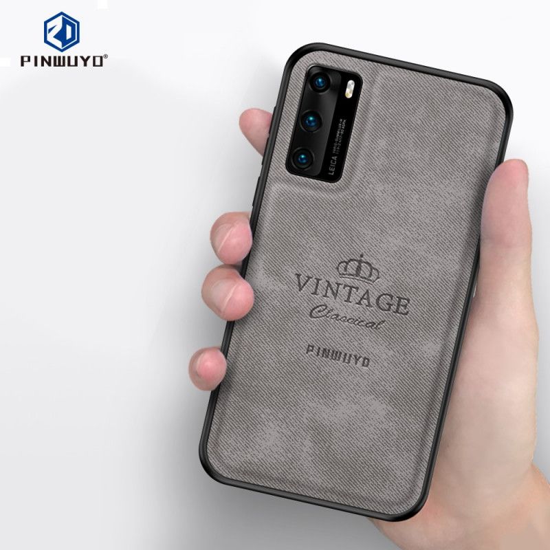 Hoesje voor Huawei P40 Grijs Zwart Eervolle Vintage Pinwuyo
