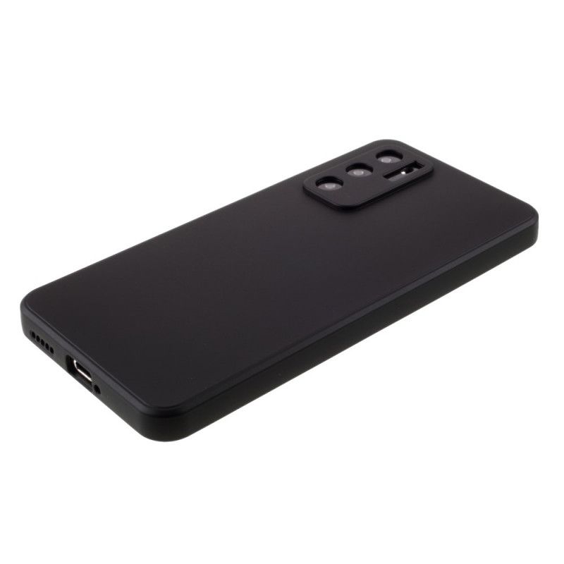 Hoesje voor Huawei P40 Rood Zwart Flexibele Siliconen Gekleurde Knop