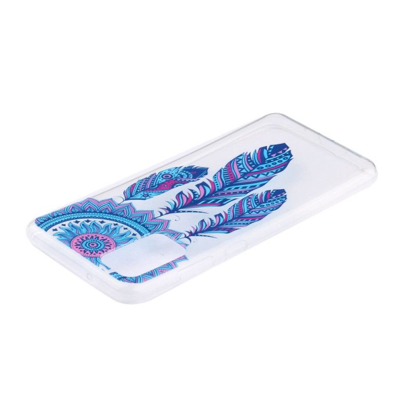 Hoesje voor Huawei P40 Transparante Vanger Droomt Blauwe Veren