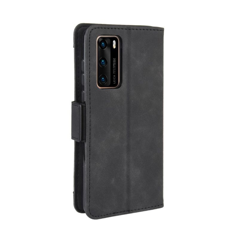 Leren Hoesje Huawei P40 Rood Zwart Eersteklas Multikaart