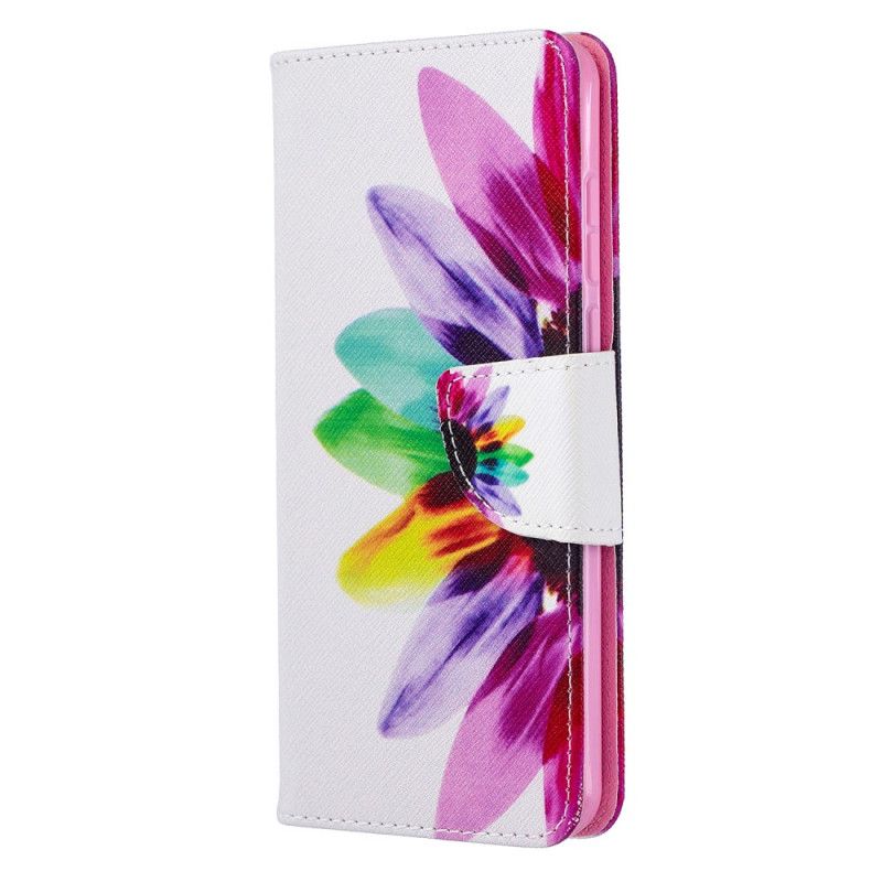 Leren Hoesje Huawei P40 Telefoonhoesje Aquarelbloem