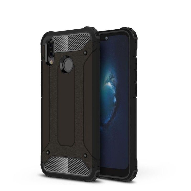 Case Hoesje Huawei P20 Lite Grijs Zwart Telefoonhoesje Overlevende