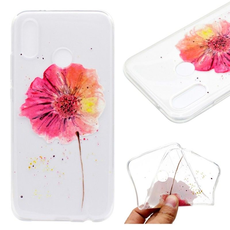 Cover Hoesje Huawei P20 Lite Telefoonhoesje Transparante Aquarel Klaproos