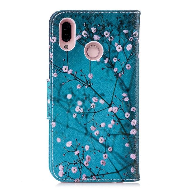 Flip Case Leren Huawei P20 Lite Bloeiende Boom