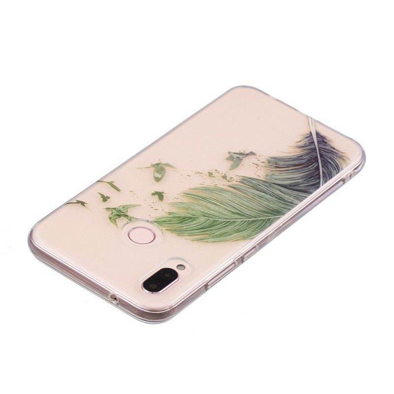 Hoesje Huawei P20 Lite Transparant Gekleurde Veren