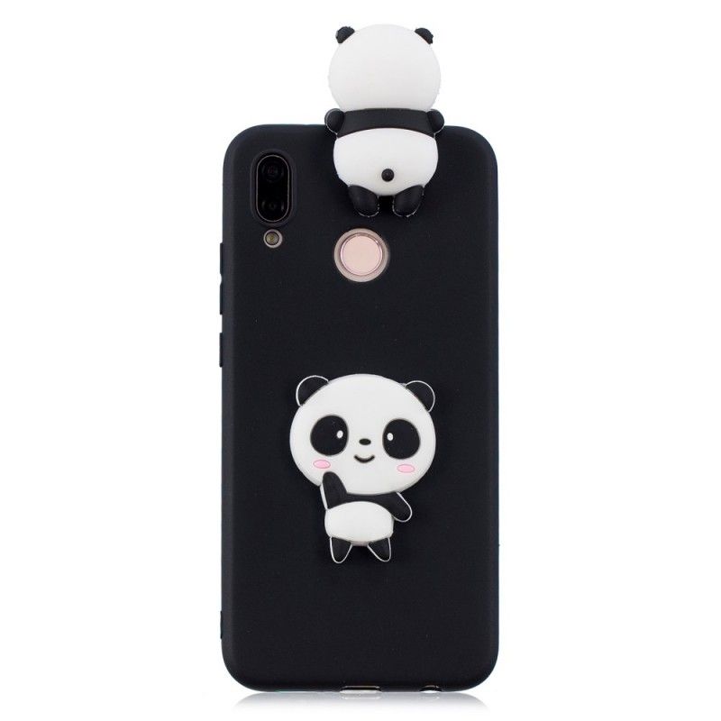Hoesje Huawei P20 Lite Wit Zwart 3D Mijn Panda