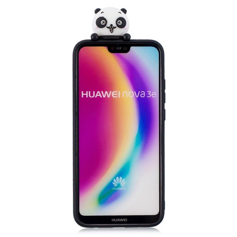 Hoesje Huawei P20 Lite Wit Zwart 3D Mijn Panda