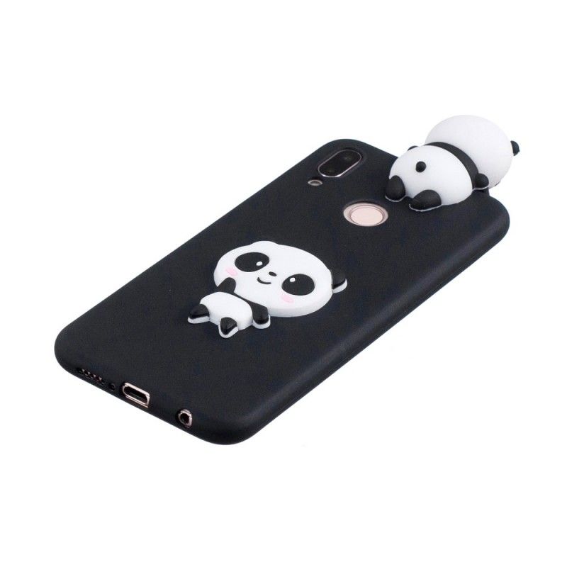 Hoesje Huawei P20 Lite Wit Zwart 3D Mijn Panda