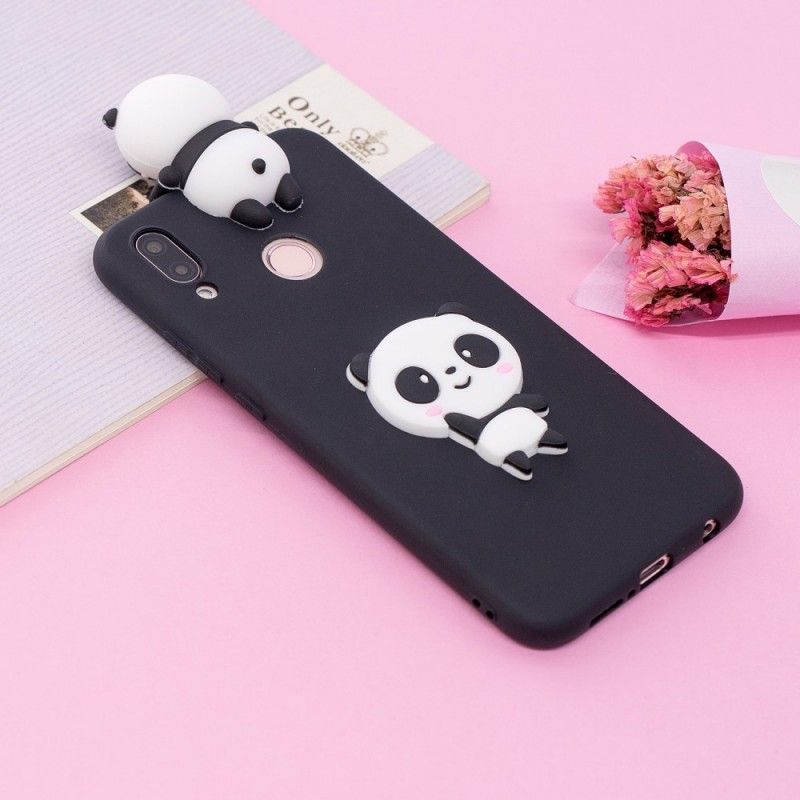 Hoesje Huawei P20 Lite Wit Zwart 3D Mijn Panda