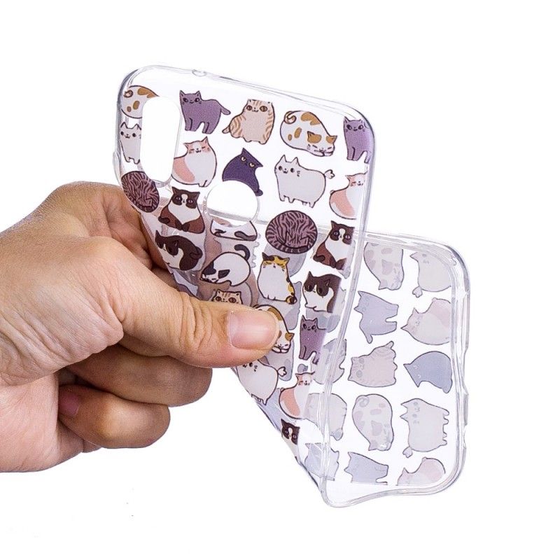 Hoesje voor Huawei P20 Lite Transparante Meerdere Katten