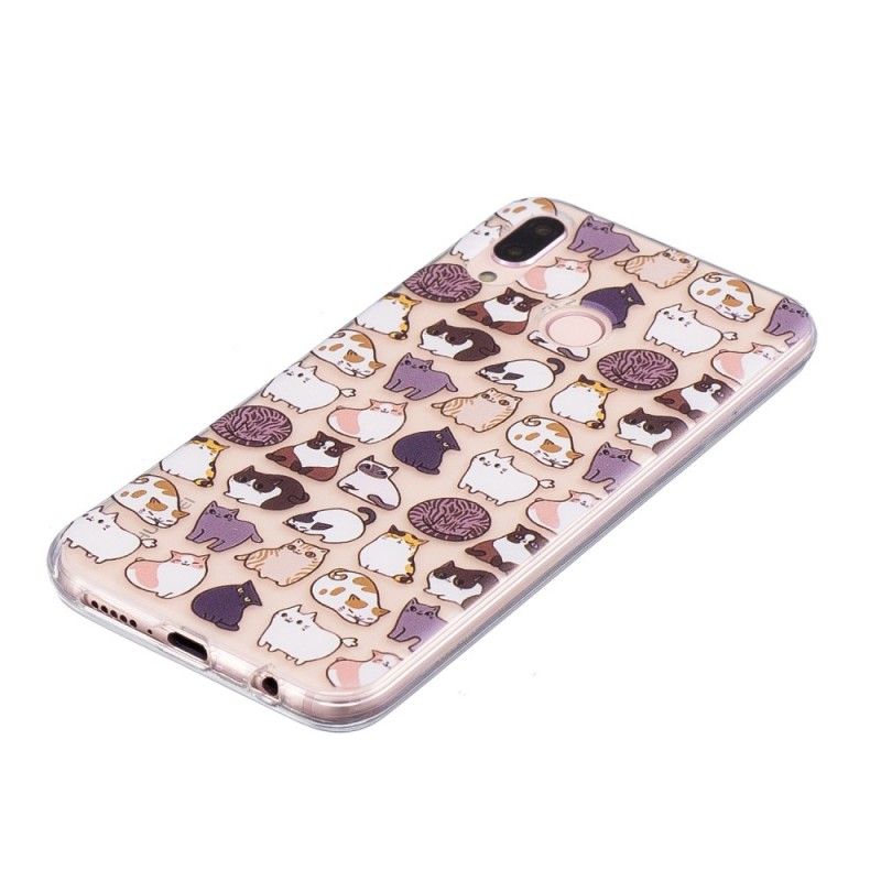 Hoesje voor Huawei P20 Lite Transparante Meerdere Katten