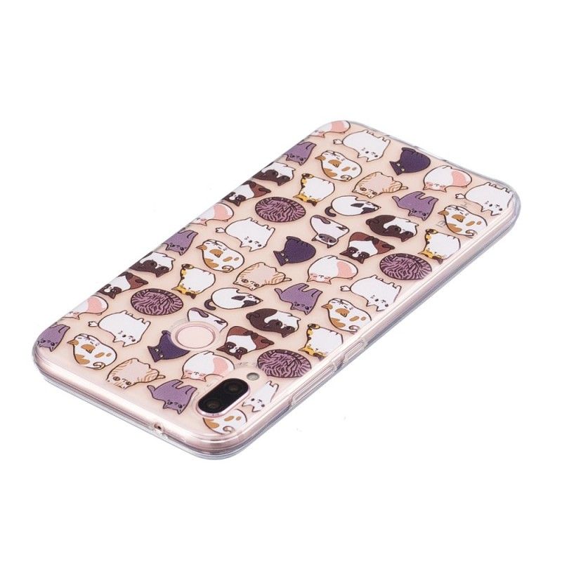 Hoesje voor Huawei P20 Lite Transparante Meerdere Katten