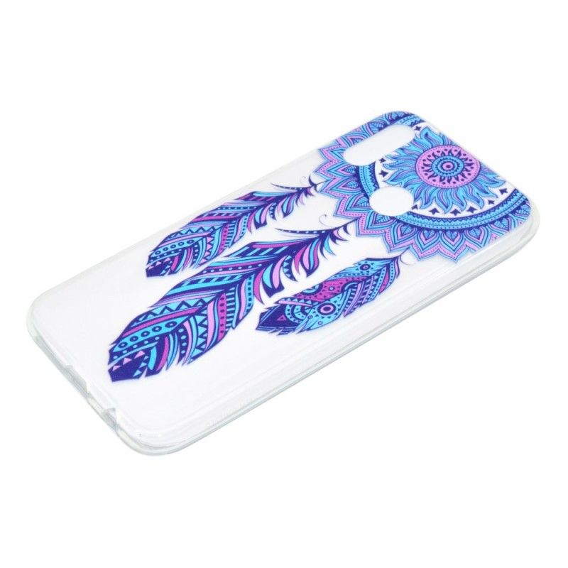 Hoesje voor Huawei P20 Lite Transparante Vanger Dromen Blauwe Veren