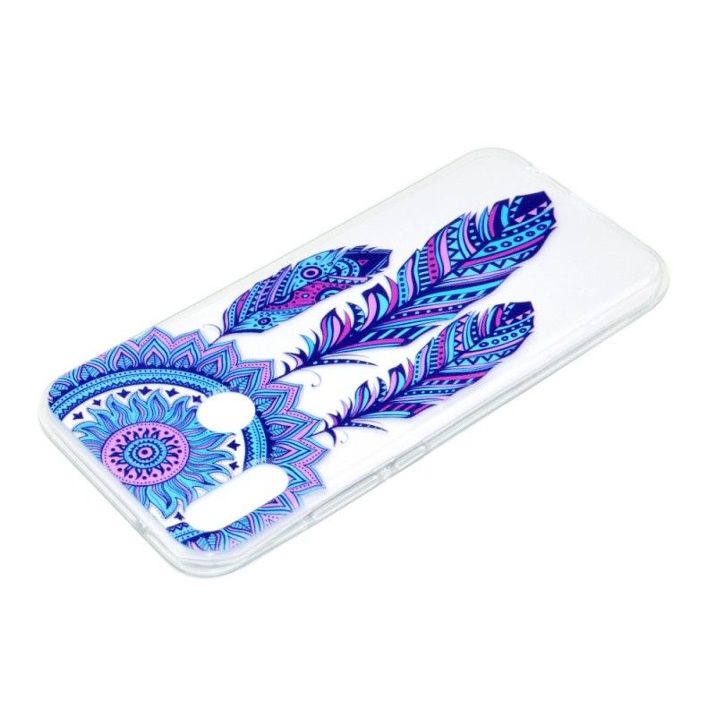 Hoesje voor Huawei P20 Lite Transparante Vanger Dromen Blauwe Veren