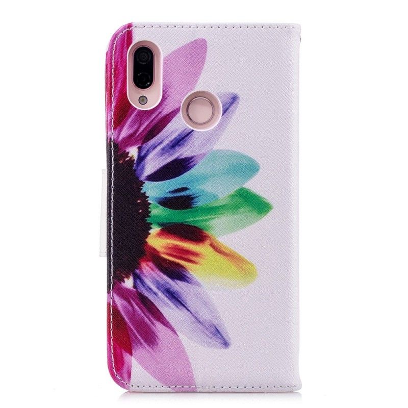 Leren Hoesje Huawei P20 Lite Aquarelbloem