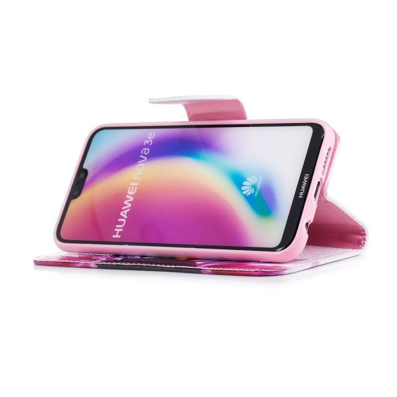 Leren Hoesje Huawei P20 Lite Aquarelbloem