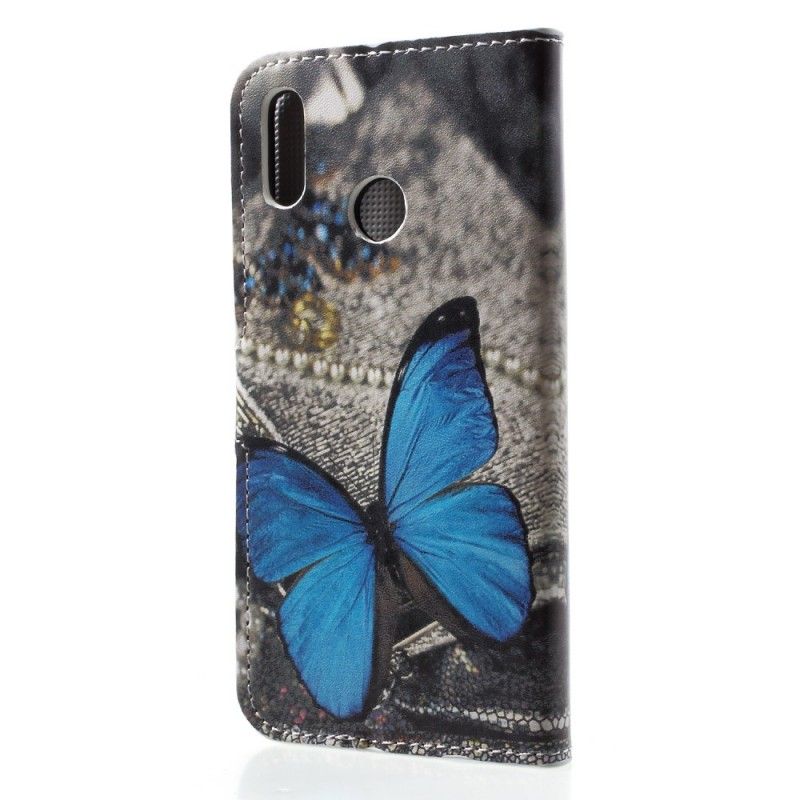 Leren Hoesje Huawei P20 Lite Blauwe Vlinder