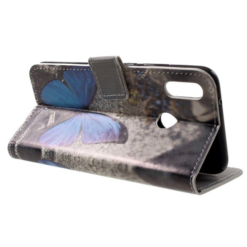 Leren Hoesje Huawei P20 Lite Blauwe Vlinder