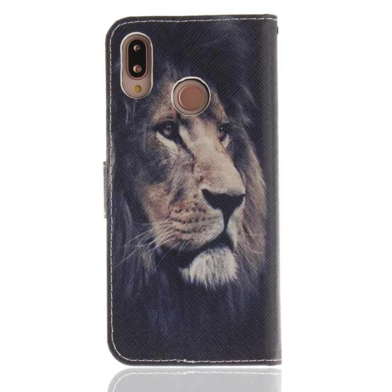 Leren Hoesje Huawei P20 Lite Dromende Leeuw