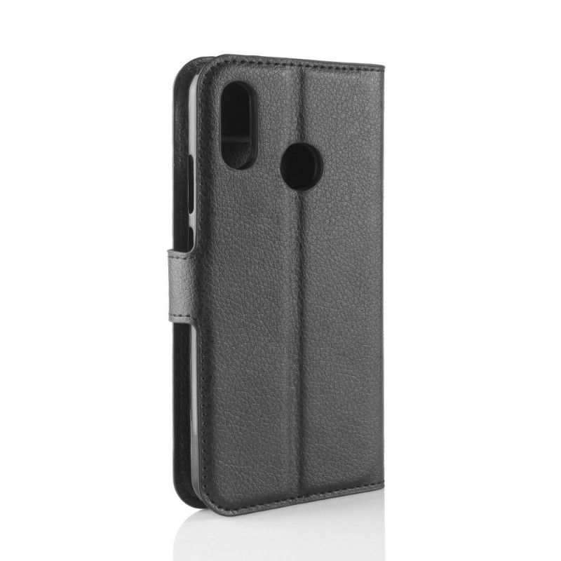 Leren Hoesje Huawei P20 Lite Wit Zwart Retro Lychee