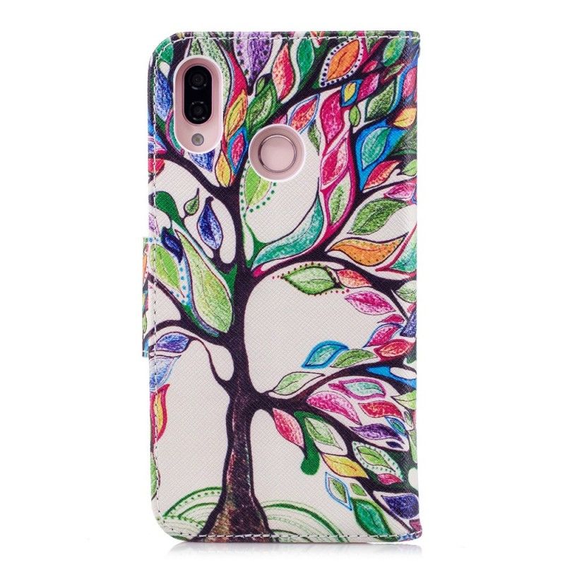 Leren Hoesje voor Huawei P20 Lite Gekleurde Boom