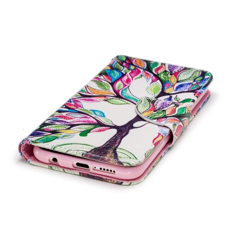 Leren Hoesje voor Huawei P20 Lite Gekleurde Boom