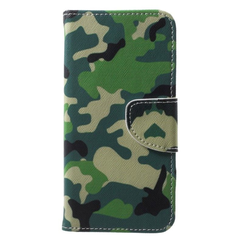 Leren Hoesje voor Huawei P20 Lite Militaire Camouflage