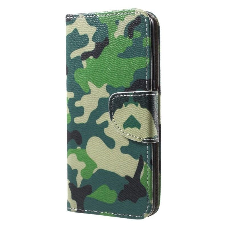 Leren Hoesje voor Huawei P20 Lite Militaire Camouflage