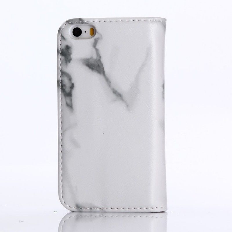Bescherming Hoesje iPhone 5 / 5S / SE Wit Zwart Marmer