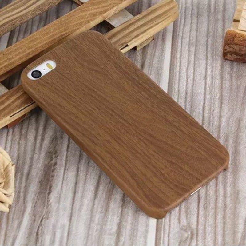 Hoesje iPhone 5 / 5S / SE Hout - Lichtbruin Hout - Donkerbruin Houtdessin