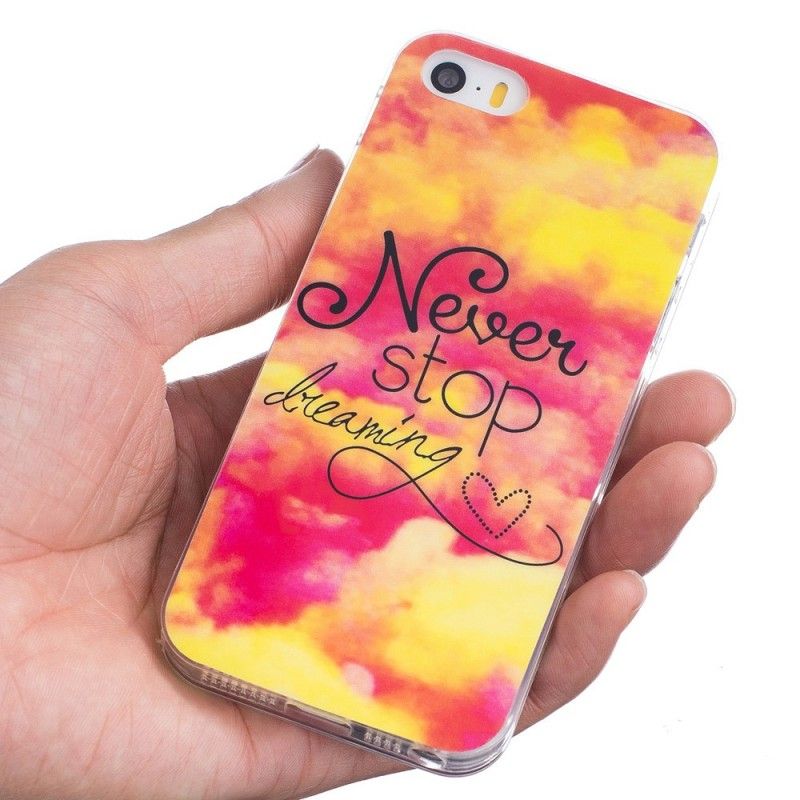 Hoesje iPhone 5 / 5S / SE Stop Nooit Met Dromen
