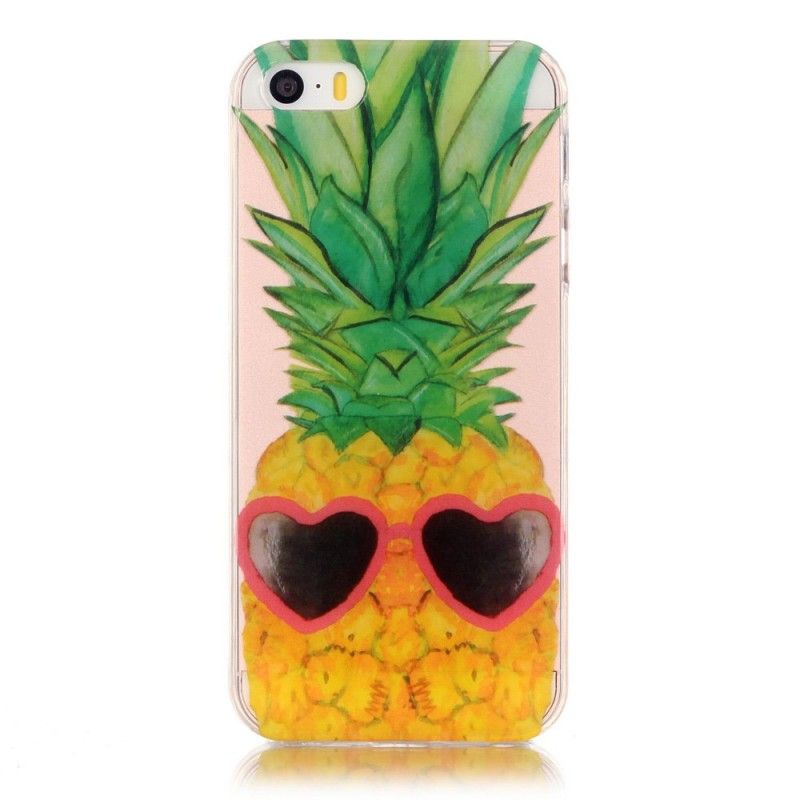 Hoesje iPhone 5 / 5S / SE Telefoonhoesje Transparante Incognito Ananas