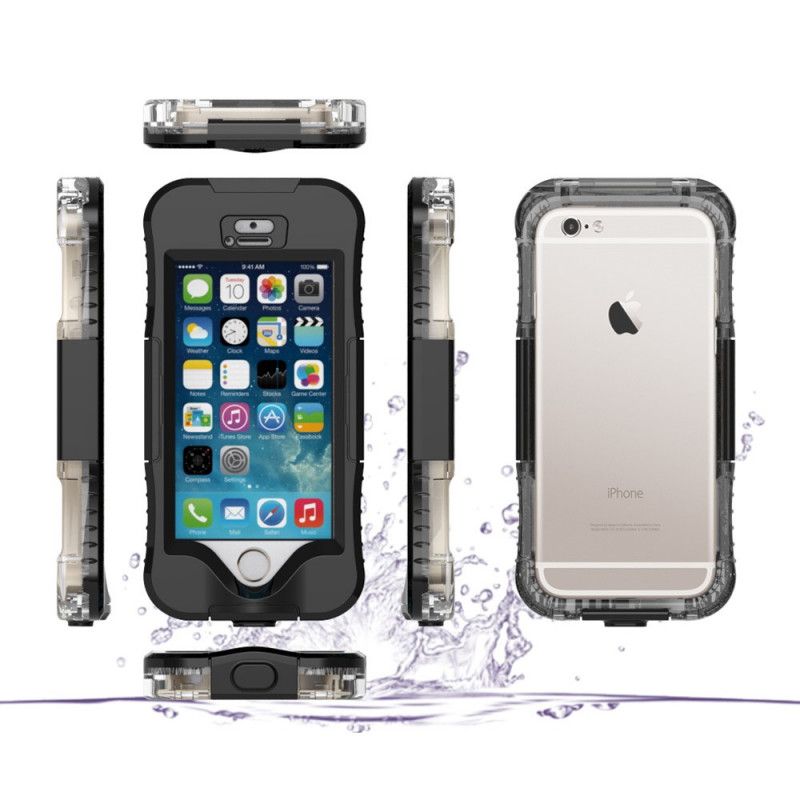 Hoesje iPhone 5 / 5S / SE Wit Zwart Waterdicht 10M