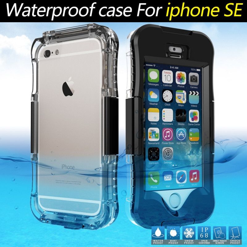 Hoesje iPhone 5 / 5S / SE Wit Zwart Waterdicht 10M