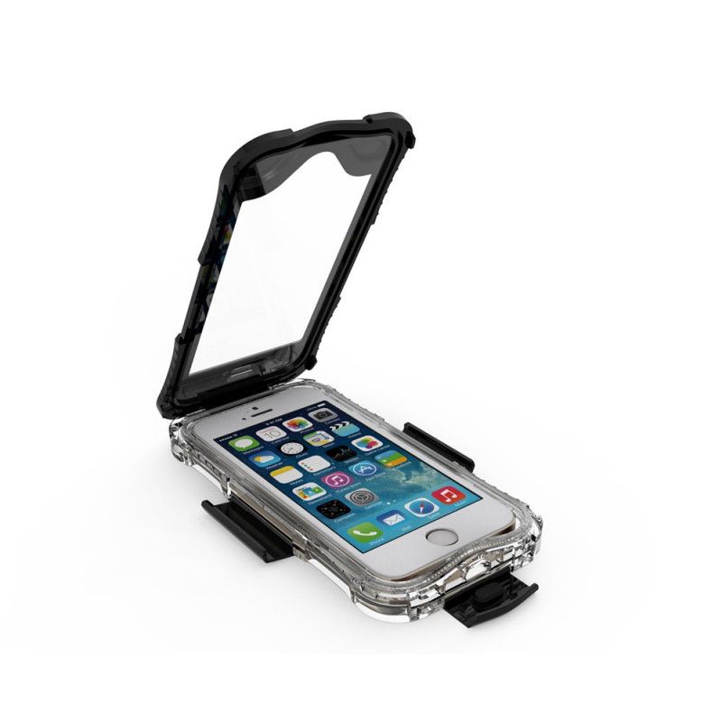 Hoesje iPhone 5 / 5S / SE Wit Zwart Waterdicht 10M