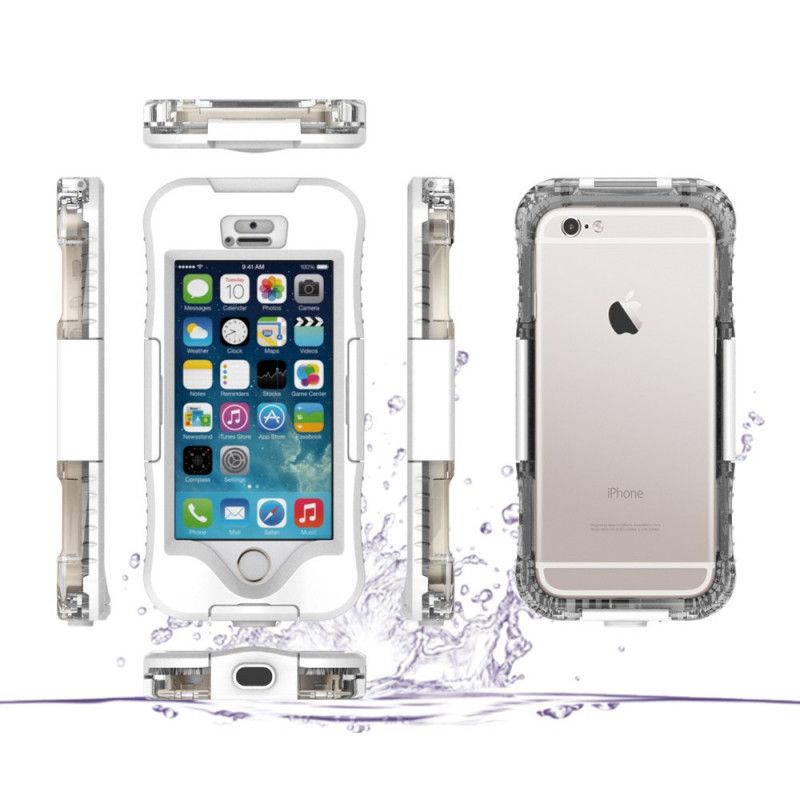 Hoesje iPhone 5 / 5S / SE Wit Zwart Waterdicht 10M