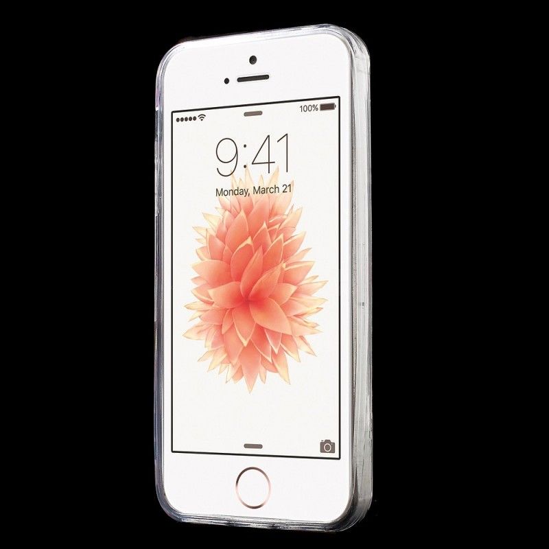 Hoesje voor iPhone 5 / 5S / SE Donkerblauw Zonnebloem