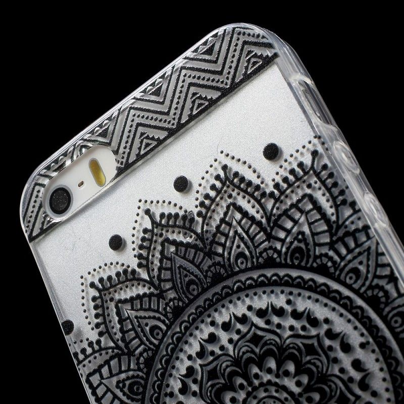 Hoesje voor iPhone 5 / 5S / SE Donkerblauw Zonnebloem