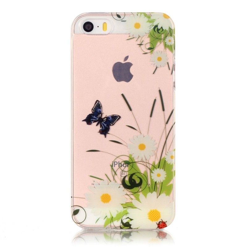 Hoesje voor iPhone 5 / 5S / SE Transparante Mooie Madeliefjes