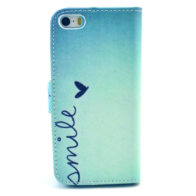 Leren Hoesje voor iPhone 5 / 5S / SE Lach