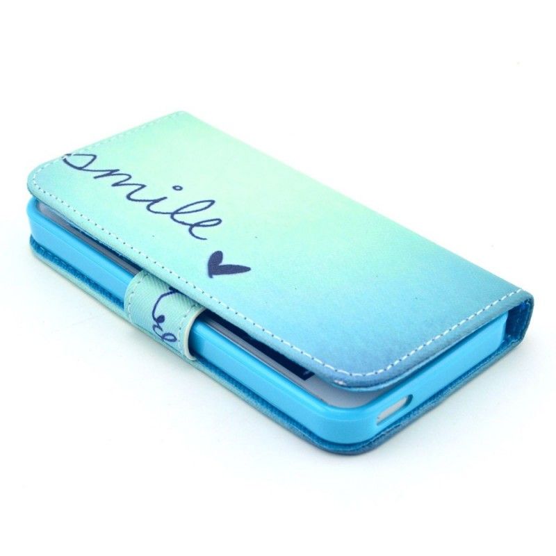 Leren Hoesje voor iPhone 5 / 5S / SE Lach