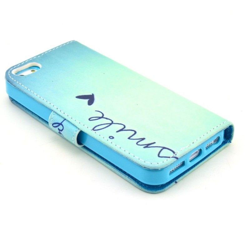 Leren Hoesje voor iPhone 5 / 5S / SE Lach
