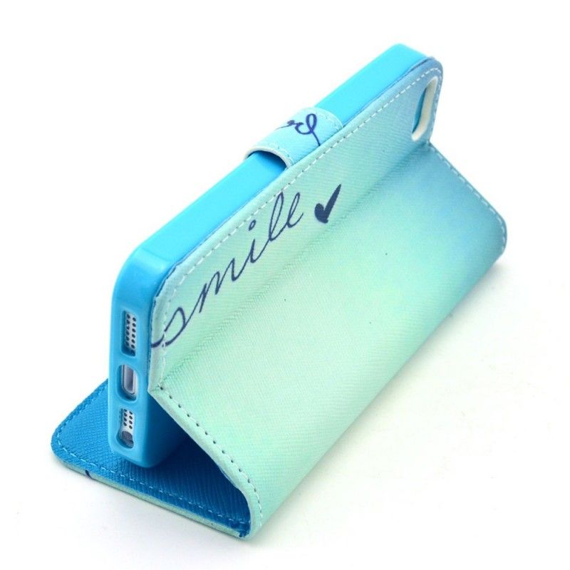 Leren Hoesje voor iPhone 5 / 5S / SE Lach