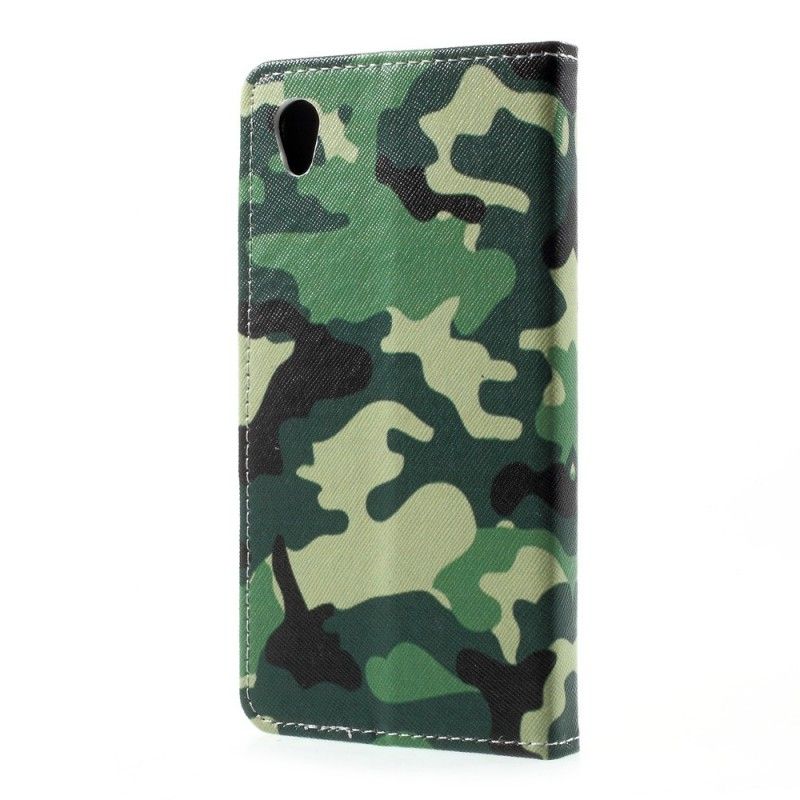 Leren Hoesje Sony Xperia L1 Militaire Camouflage