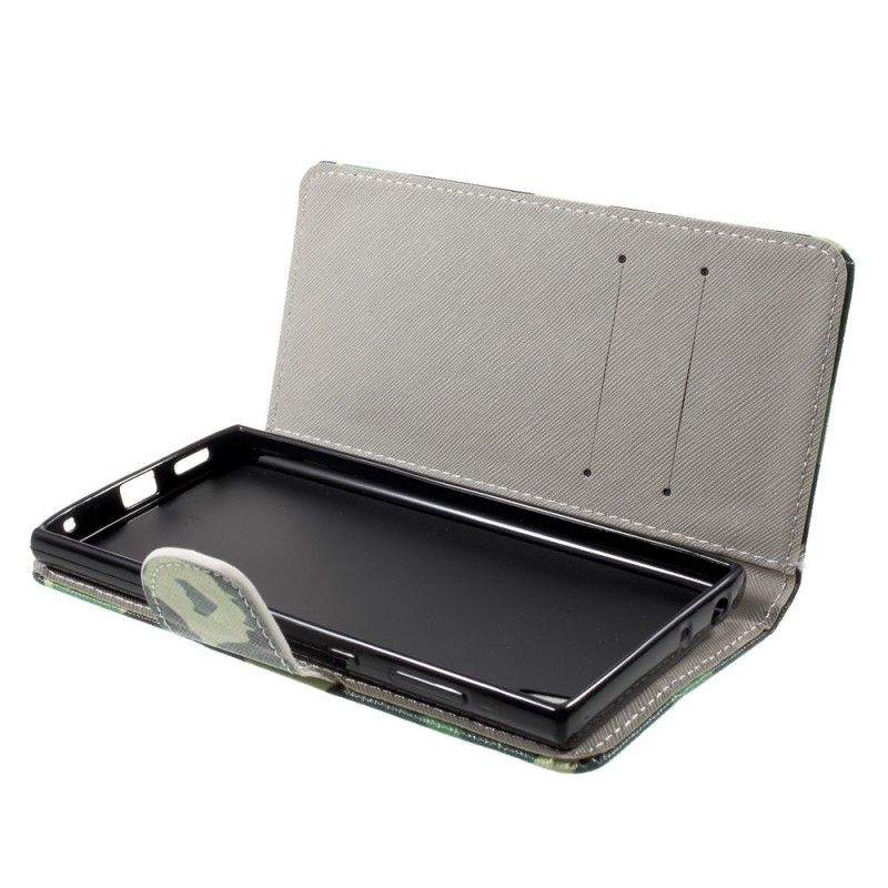 Leren Hoesje Sony Xperia L1 Militaire Camouflage