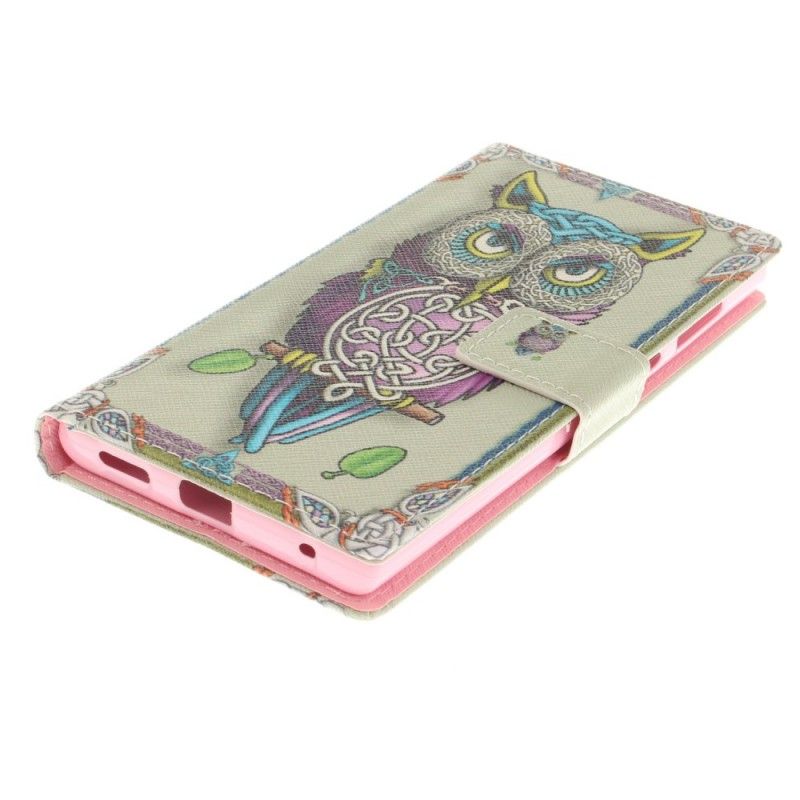 Leren Hoesje Sony Xperia L1 Tribale Uil